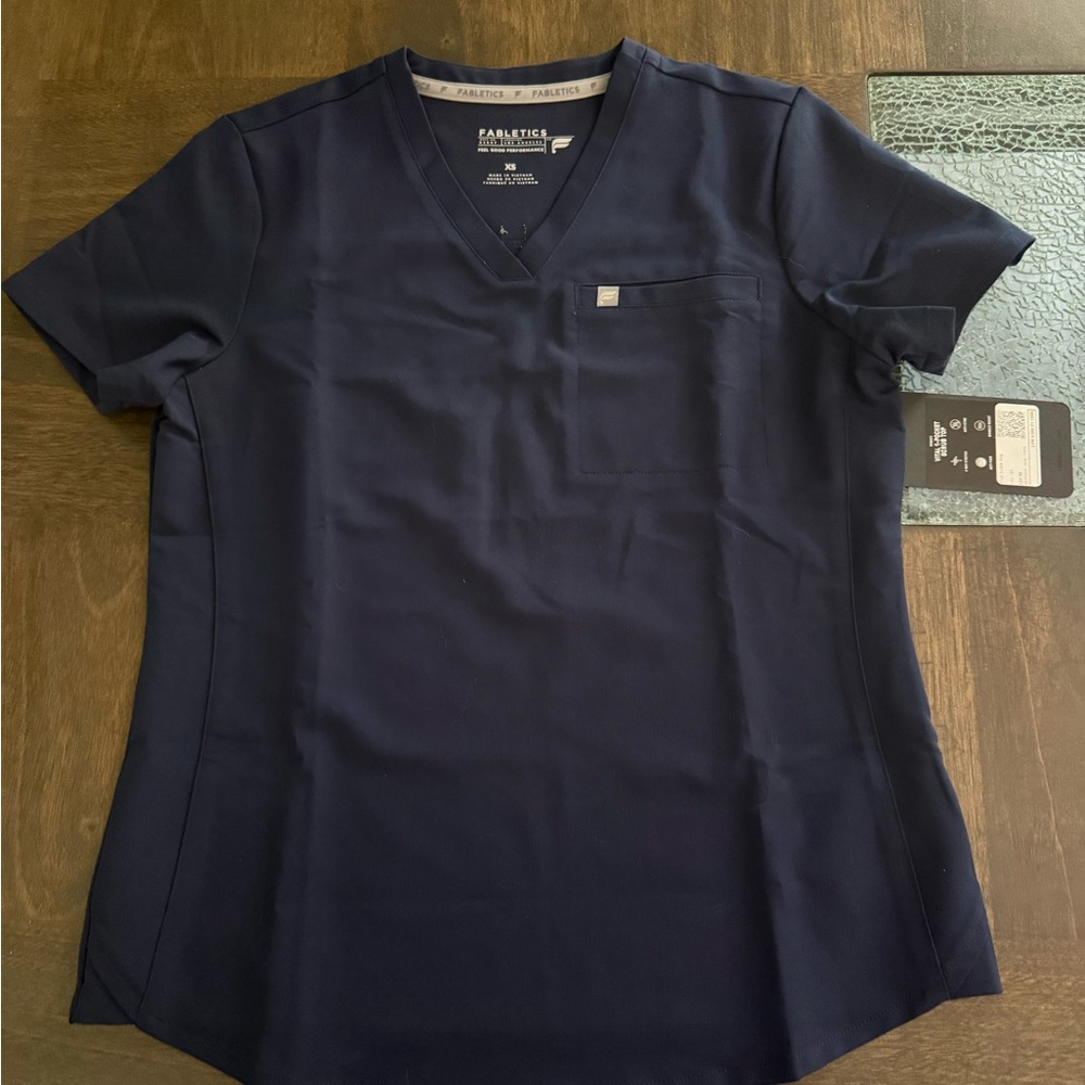 Fabletics Navy Blue V-Neck Top and jogger pants